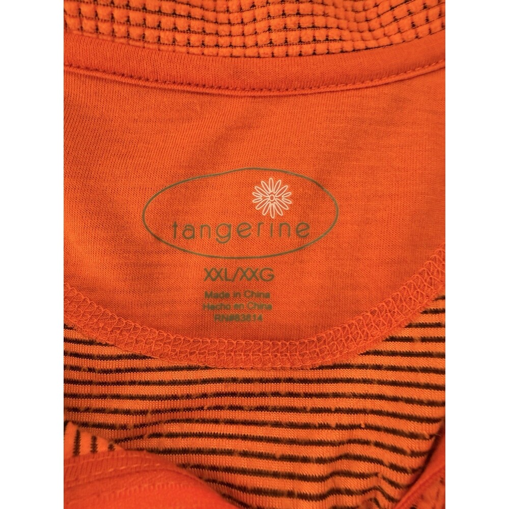Tangerine XXL Orange Waffle Knit Quarter Zip Women's Pullover Athleisure Top - Picture 4 of 6